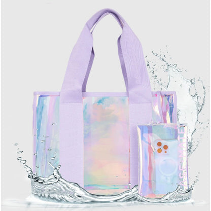 Transparent Waterproof Tote Bag, Large Capacity Clear Beach Bag