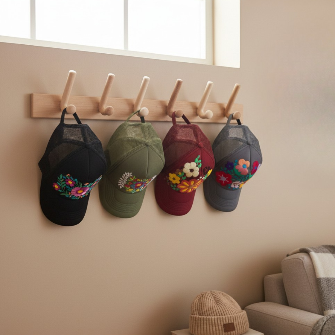 Tulum Hand-Embroidered Trucker Hat, Fair Trade from Chiapas Mexico
