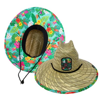 Tropical Flamingo Straw Hat - UPF 50 Sun Protection, Bosky Hat Co.