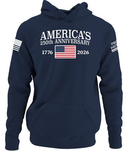 America 250th Anniversary Hoodie, Patriotic Pullover Sweatshirt