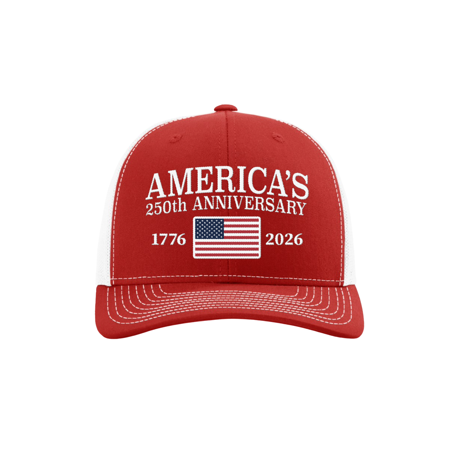 America 250th Anniversary Flag Hat, Patriotic Embroidered Snapback Cap
