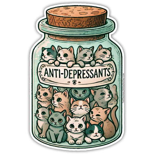 Antidepressant Cats Car Magnet