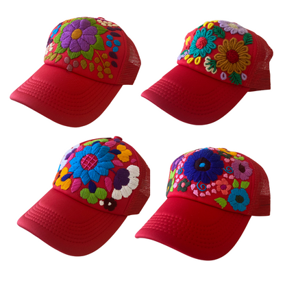 Tulum Hand-Embroidered Trucker Hat, Fair Trade from Chiapas Mexico