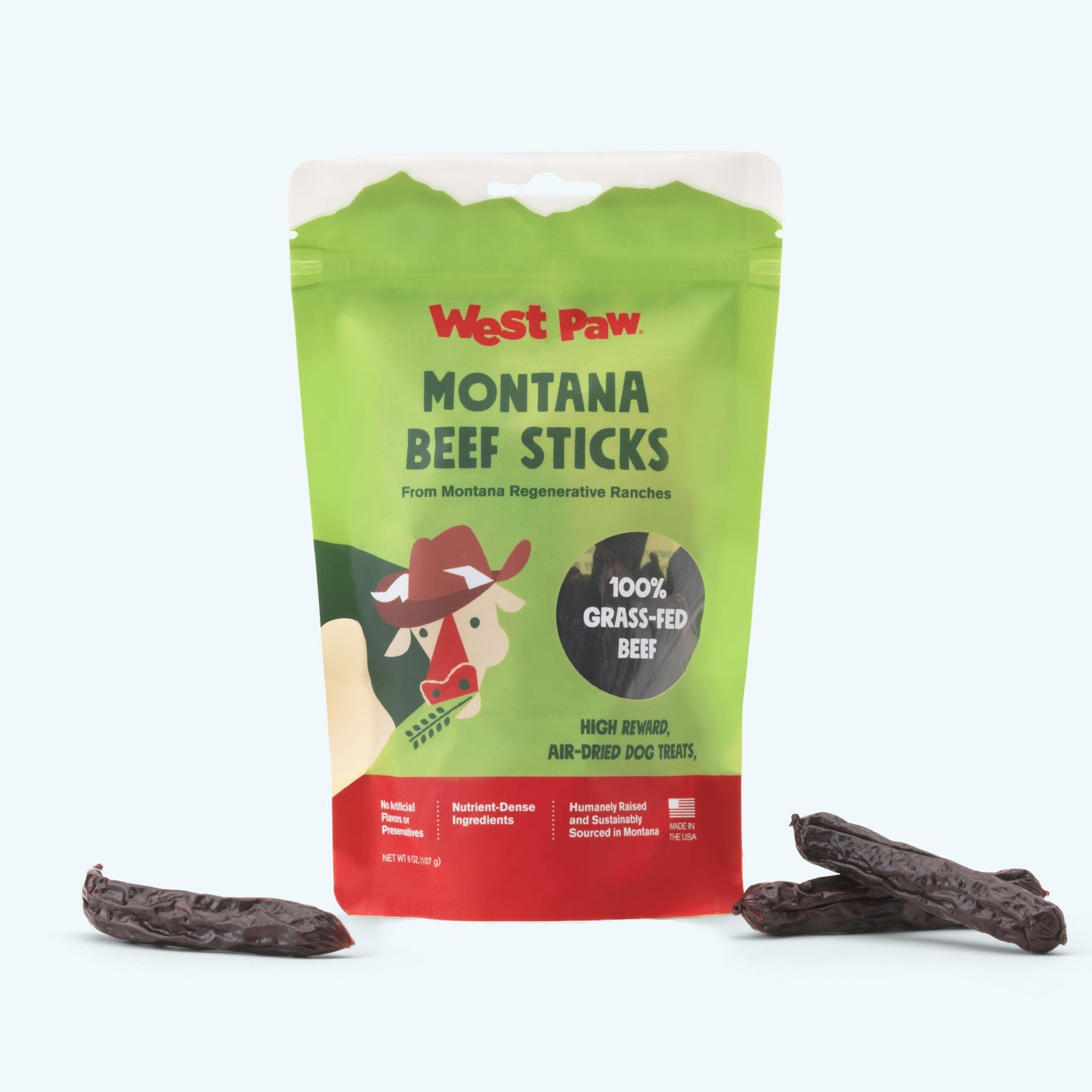 West Paw Air-Dried Beef Sticks Dog Treats from Regenerative Ranches