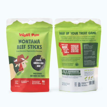 West Paw Air-Dried Beef Sticks Dog Treats from Regenerative Ranches