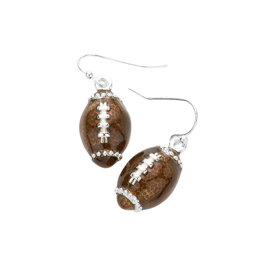 3D Football Dangle Earrings - Game Day Sports Earrings