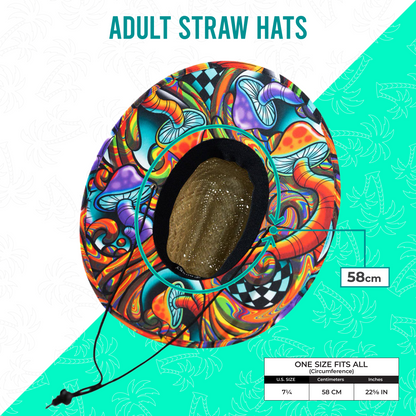Shrooms in the Shade Straw Hat - UPF 50 Sun Protection, Bosky Hat Co.