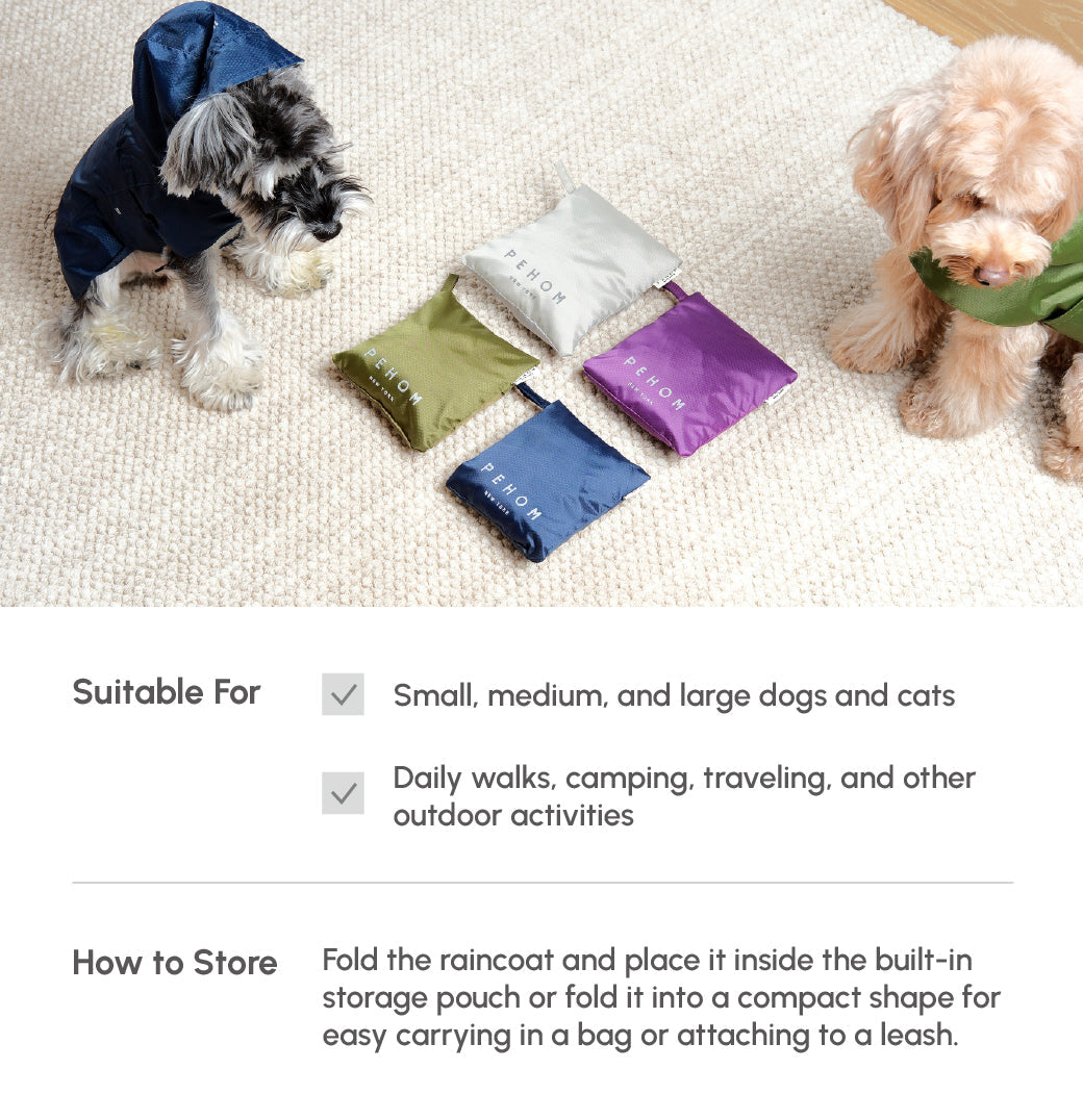 Capsule Raincoat for Dogs and Cats, Purple