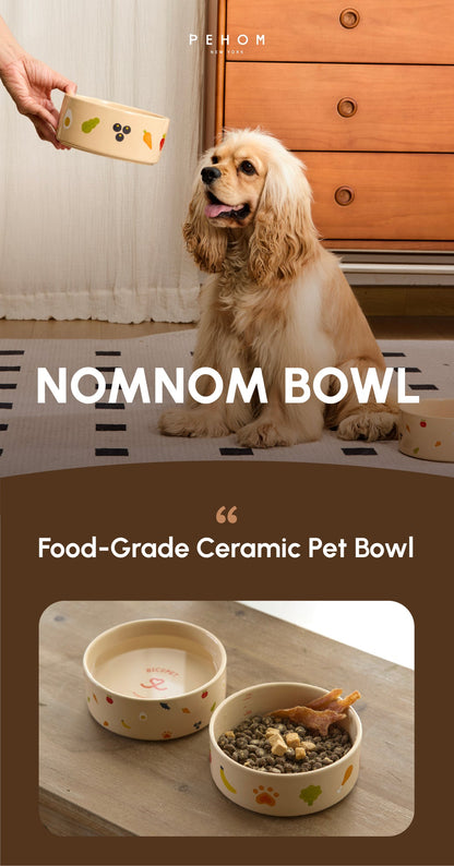 Nomnom Ceramic Pet Bowl for Dogs and Cats