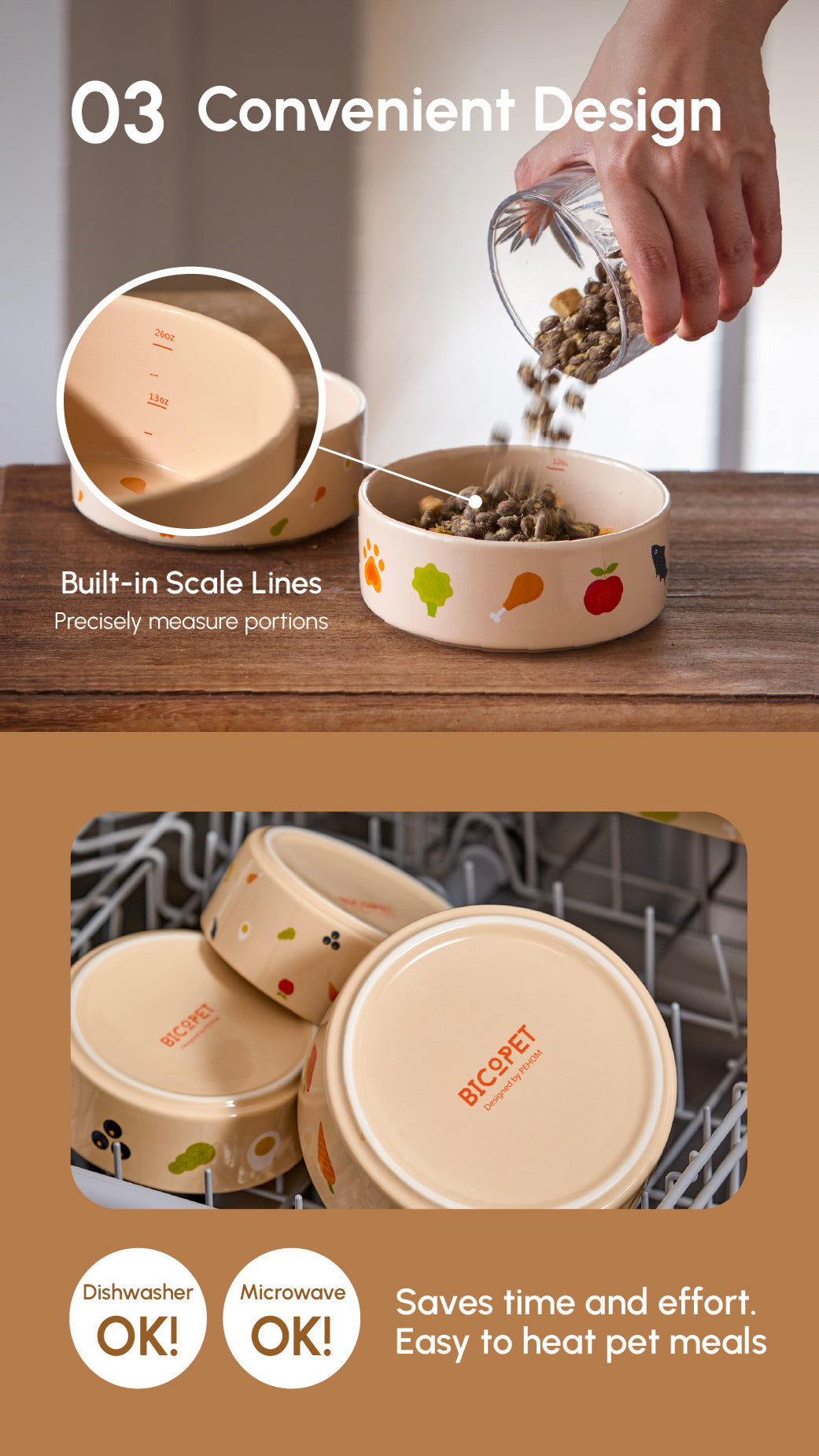 Nomnom Ceramic Pet Bowl for Dogs and Cats