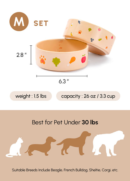 Nomnom Ceramic Pet Bowl for Dogs and Cats