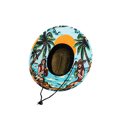 Aloha Hawaiian Hula Beach Straw Hat - UPF 50 Sun Protection, Bosky Hat Co.