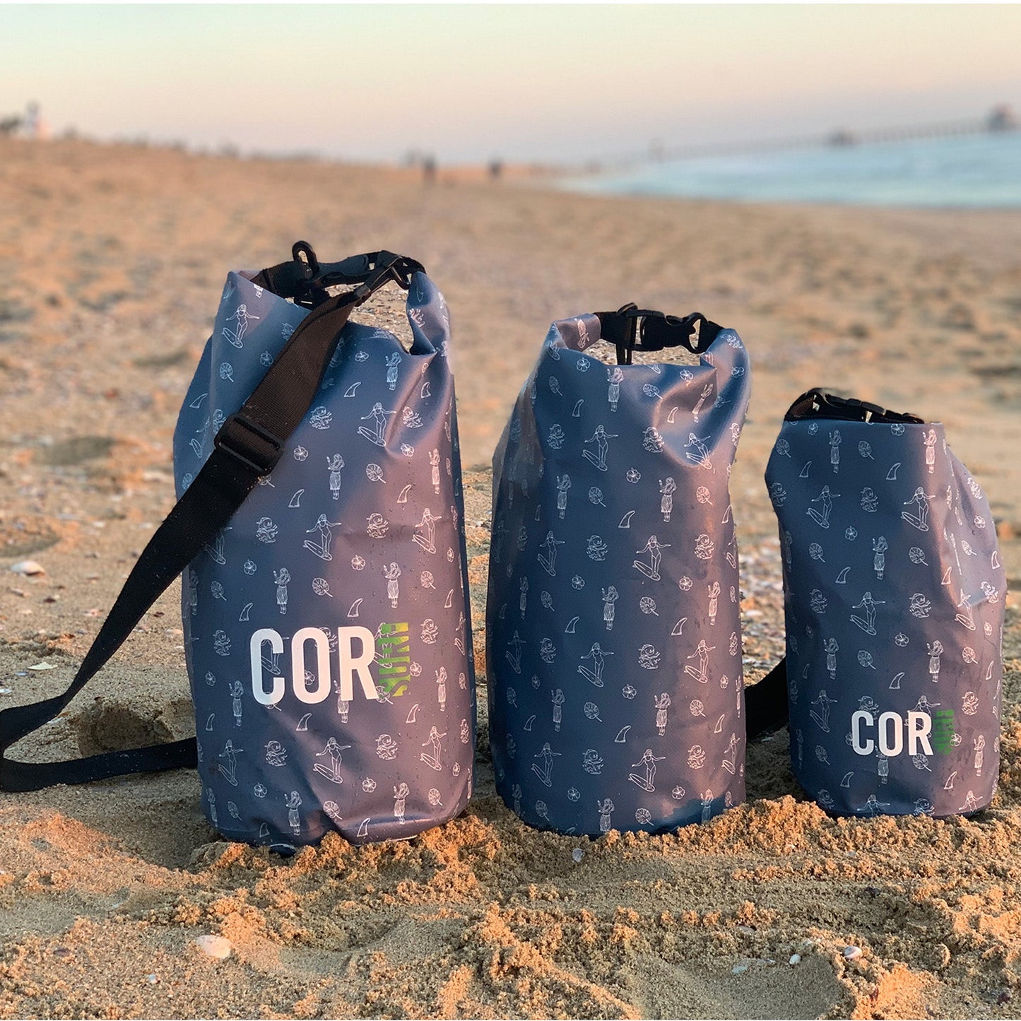 Hawaiian Print Waterproof Dry Bag - COR Surf, Ripstop, 3L to 15L