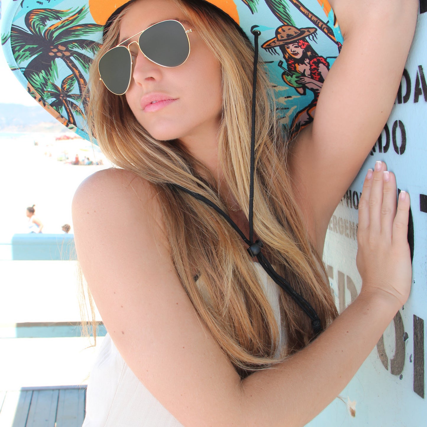 Aloha Hawaiian Hula Beach Straw Hat - UPF 50 Sun Protection, Bosky Hat Co.