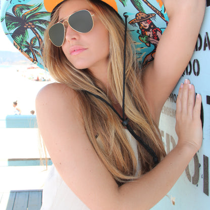 Aloha Hawaiian Hula Beach Straw Hat - UPF 50 Sun Protection, Bosky Hat Co.