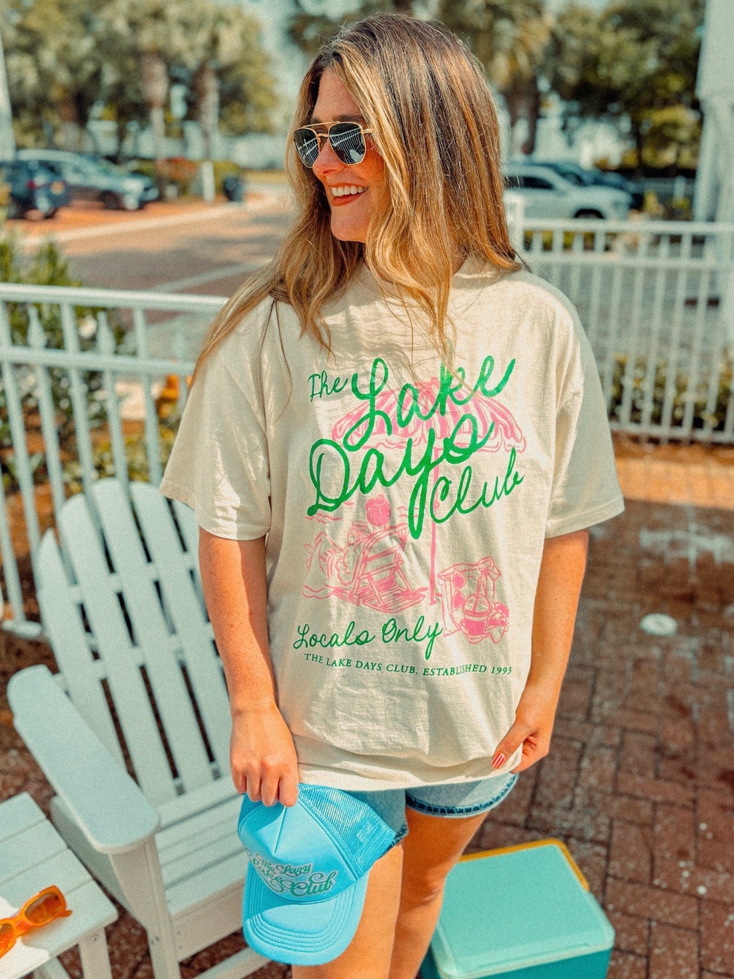 The Lake Days Club Summer Boxy Cotton T-Shirt, 4 Colors, S to 3XL