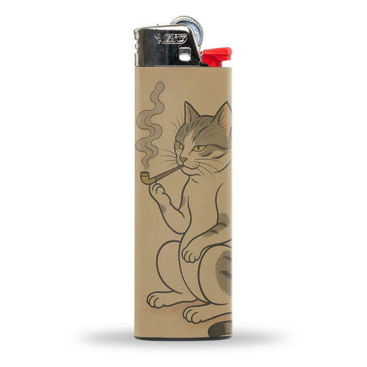 Japanese Cat Smoking a Pipe Disposable Lighter