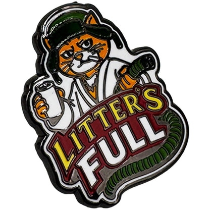 Litter's Full Enamel Pin, Funny Christmas Vacation Cat Parody Pin