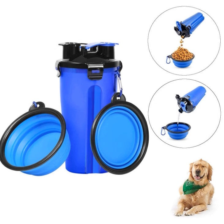 Milou and Lumi Portable Pet Travel Water and Food Bottle with Bowl