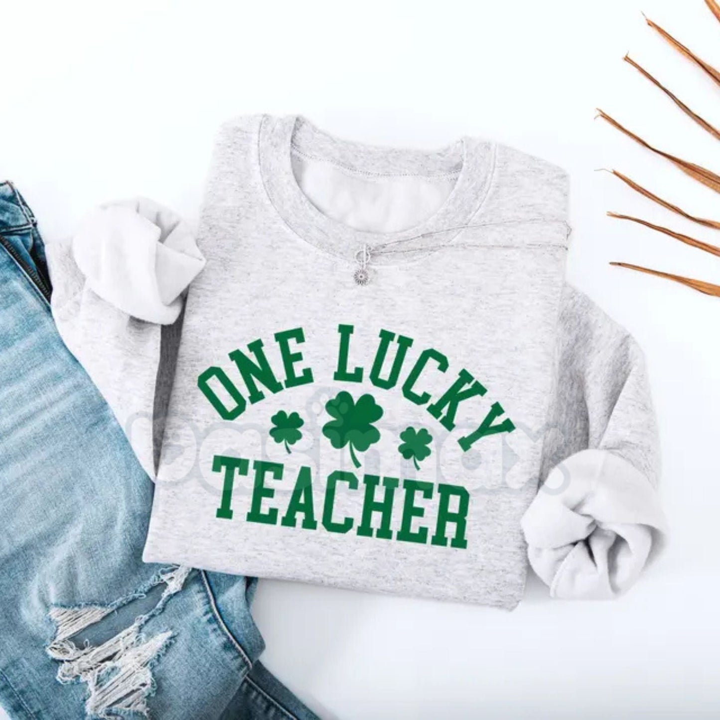 One Lucky Teacher St. Patrick's Day Crewneck Sweatshirt