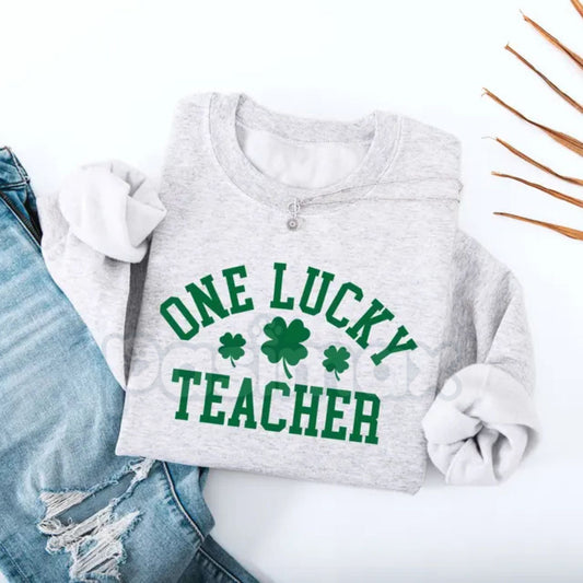 One Lucky Teacher St. Patrick's Day Crewneck Sweatshirt