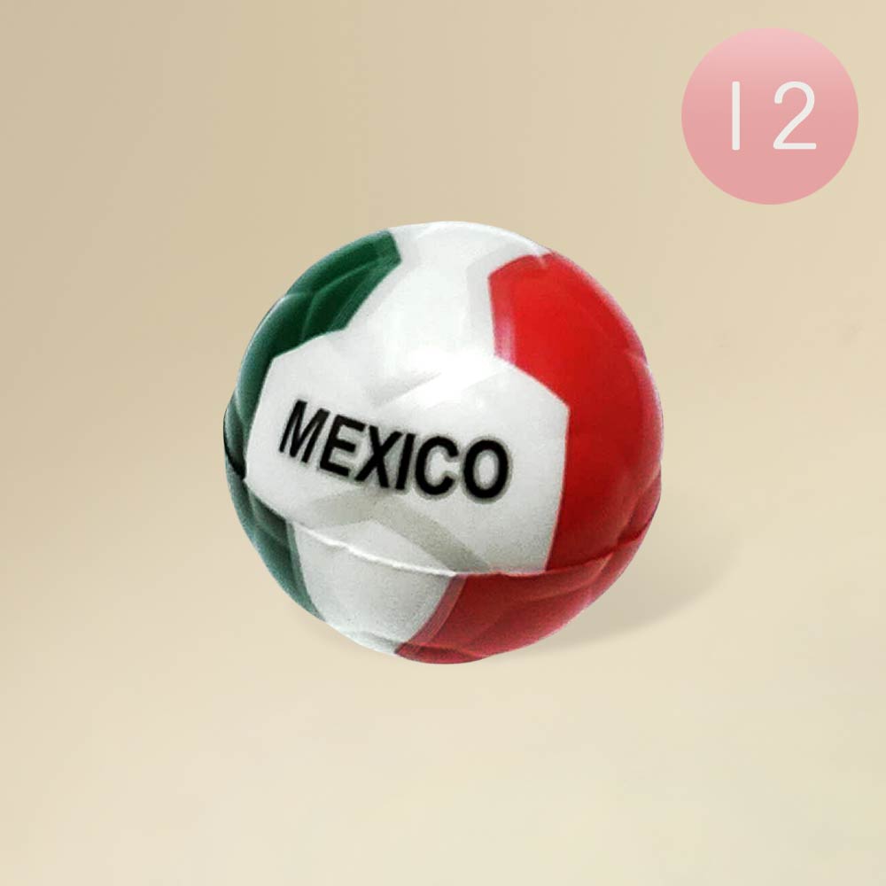 Mexico Soccer Ball Squishy Toys - Set of 12 Mini Squeeze Balls for Party Favors and Game Day