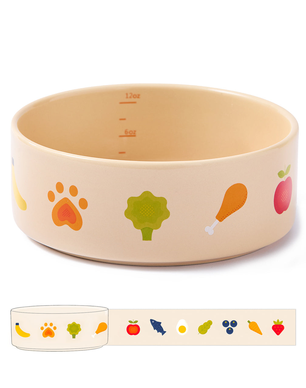 Nomnom Ceramic Pet Bowl for Dogs and Cats