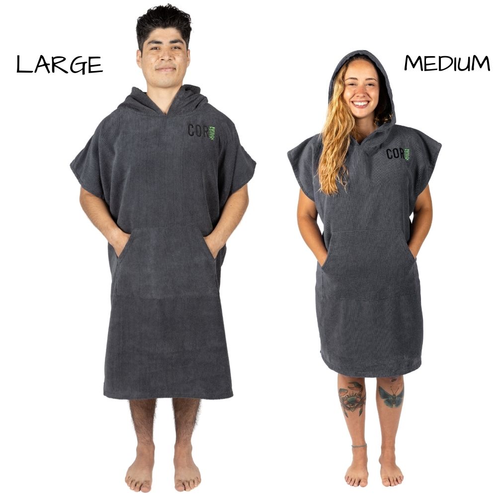 Microfiber Changing Towel Poncho - COR Surf Solid Colors, Unisex, Medium and Large