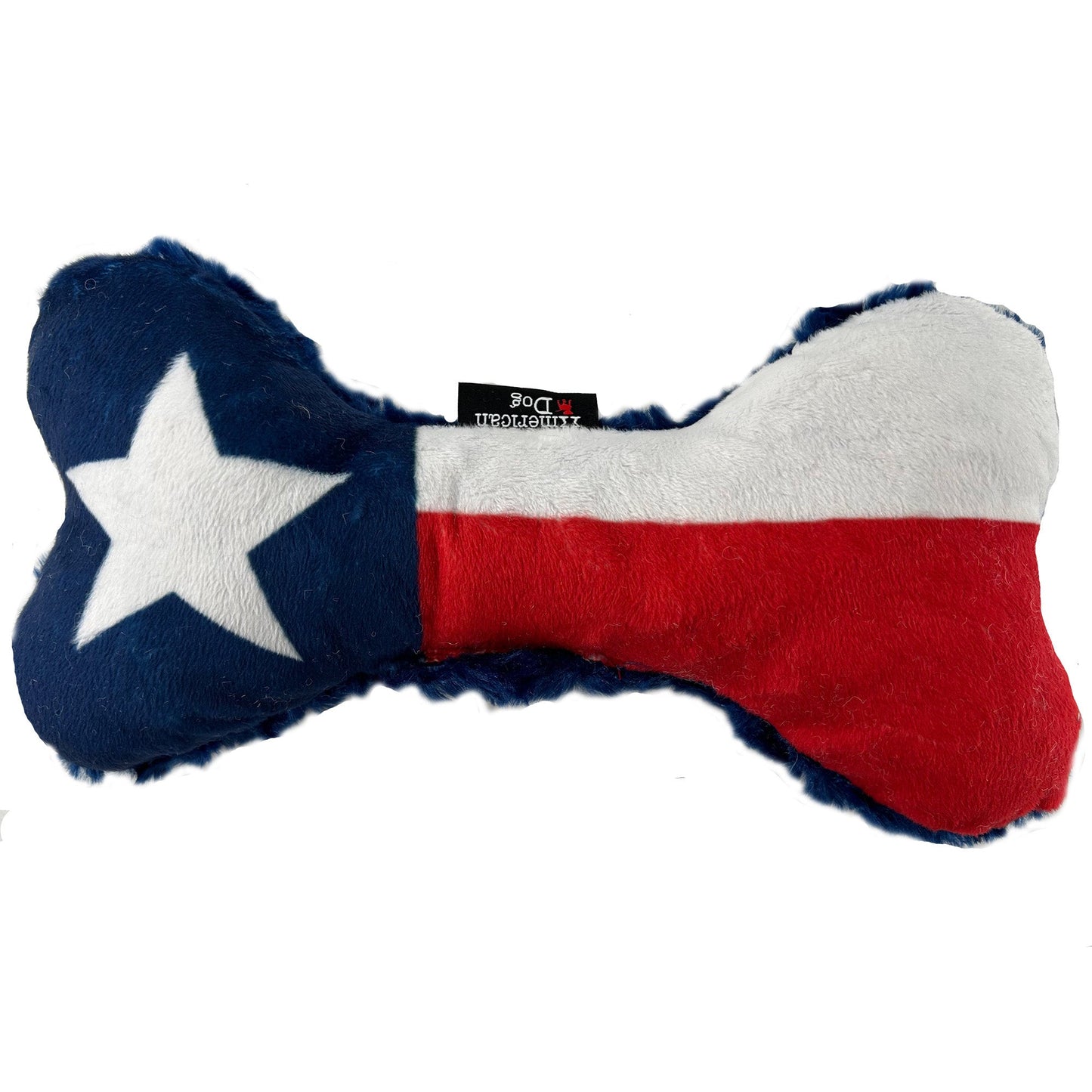 Texas Flag Bone - Fleece Squeaky Dog Toy, Made in the USA