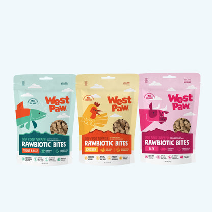West Paw Rawbiotic Bites Trout and Beef Dog Food Topper