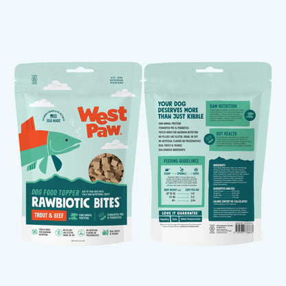 West Paw Rawbiotic Bites Trout and Beef Dog Food Topper