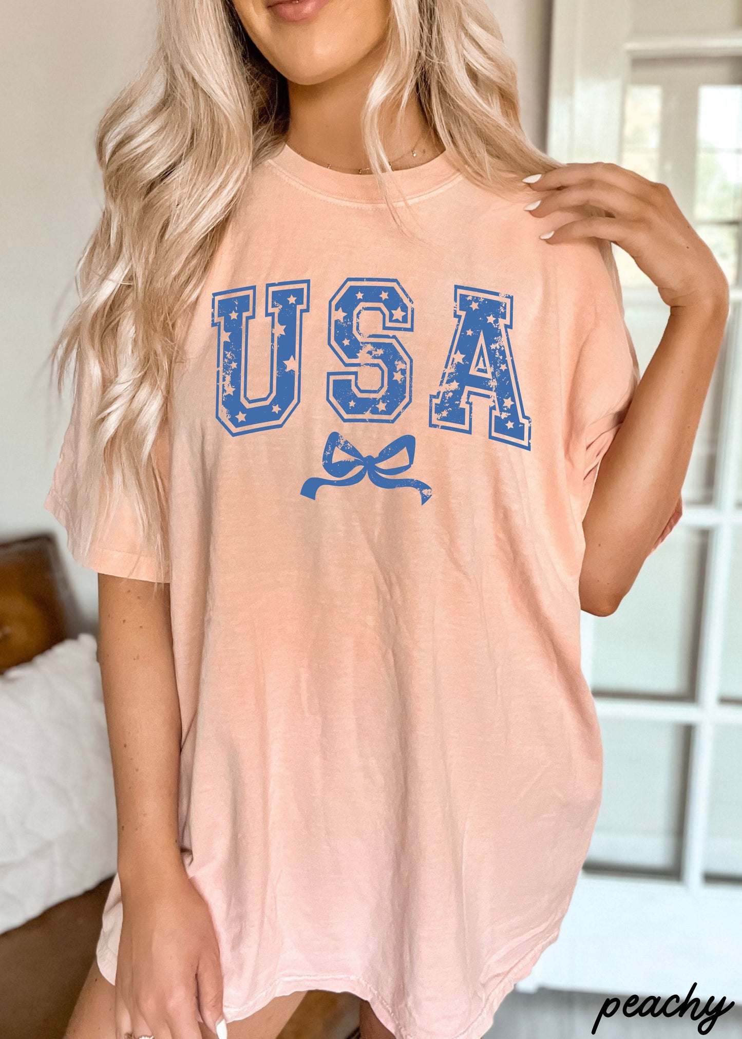 USA Star Coquette Tee, 12 Colors, Comfort Colors Screen Print