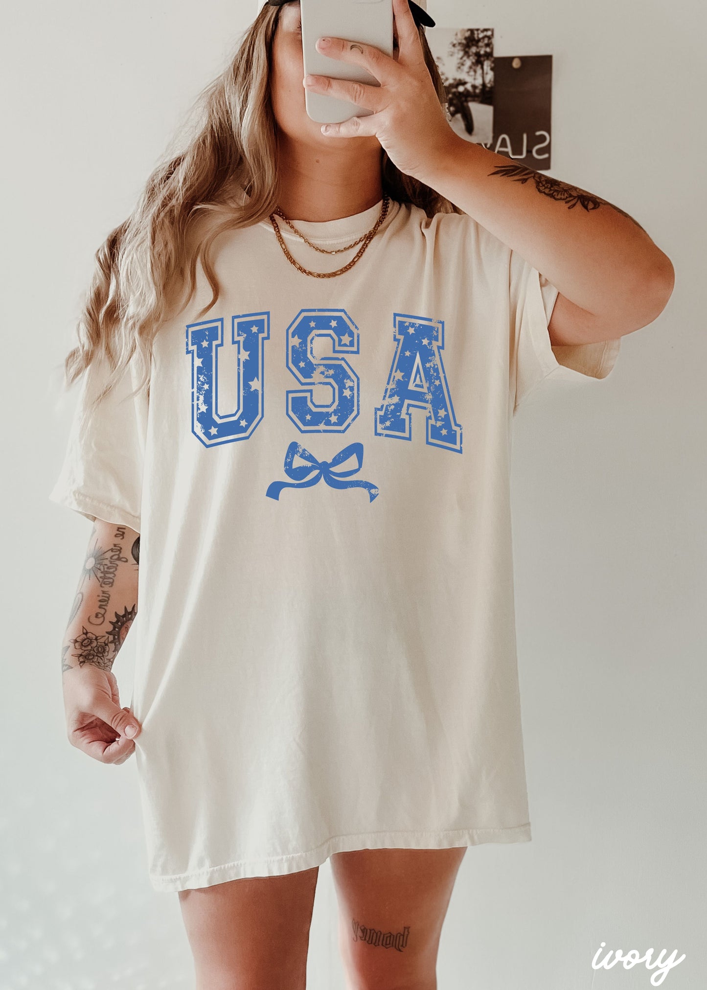 USA Star Coquette Tee, 12 Colors, Comfort Colors Screen Print