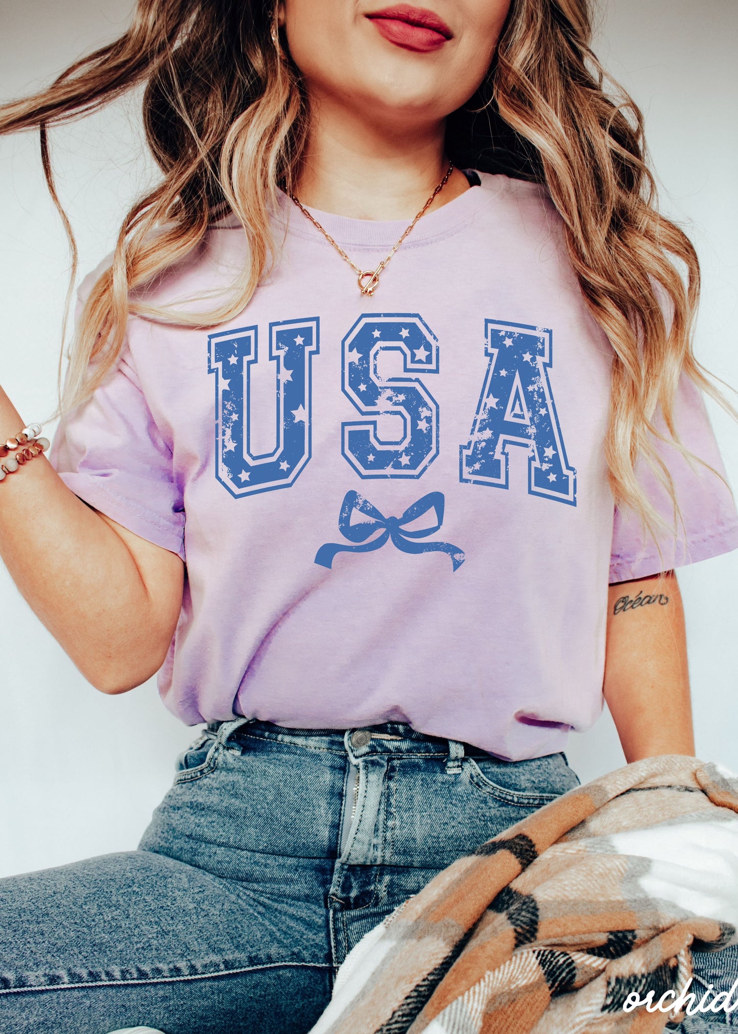 USA Star Coquette Tee, 12 Colors, Comfort Colors Screen Print