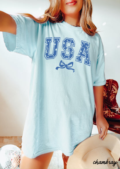 USA Star Coquette Tee, 12 Colors, Comfort Colors Screen Print