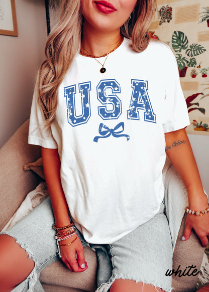 USA Star Coquette Tee, 12 Colors, Comfort Colors Screen Print