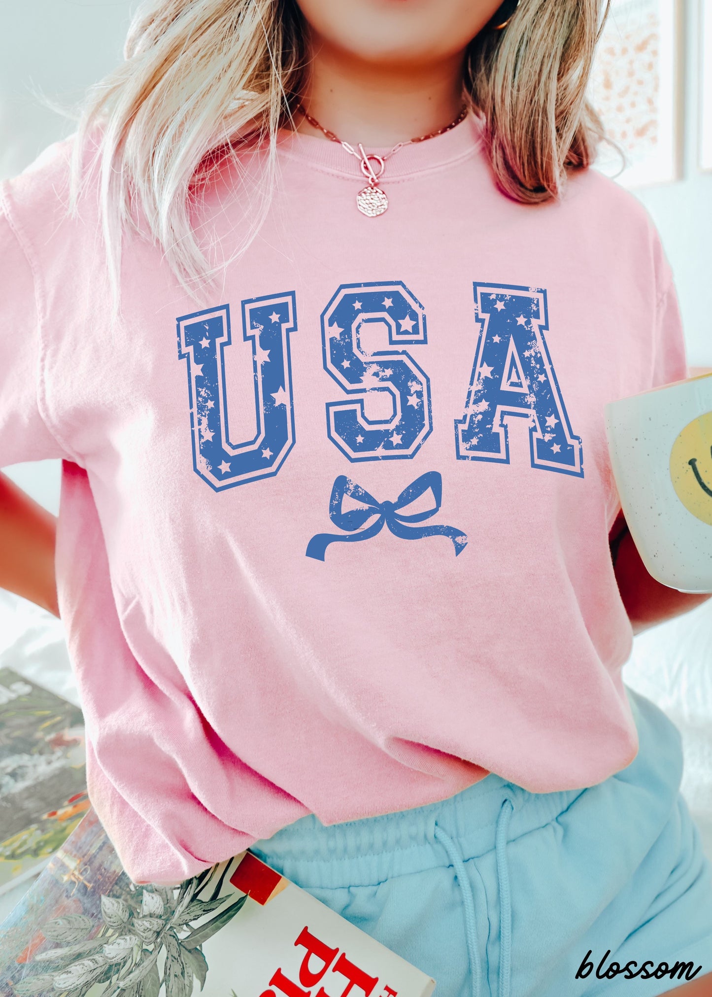 USA Star Coquette Tee, 12 Colors, Comfort Colors Screen Print