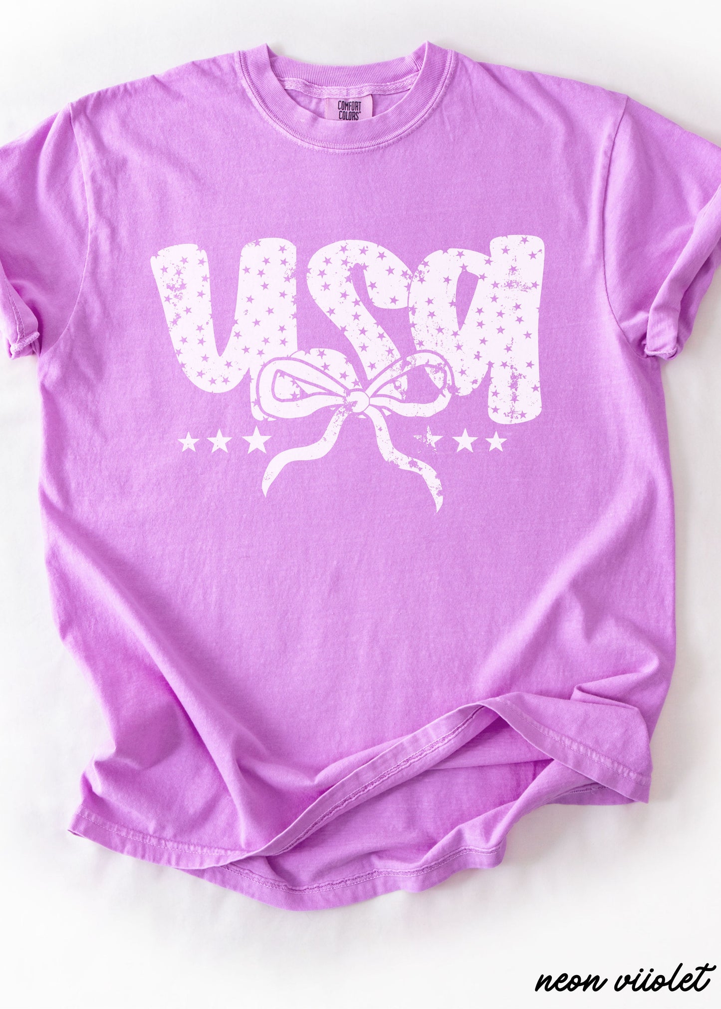 USA Bubble Coquette Tee, 10 Colors, Comfort Colors Screen Print