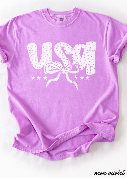 USA Bubble Coquette Tee, 10 Colors, Comfort Colors Screen Print