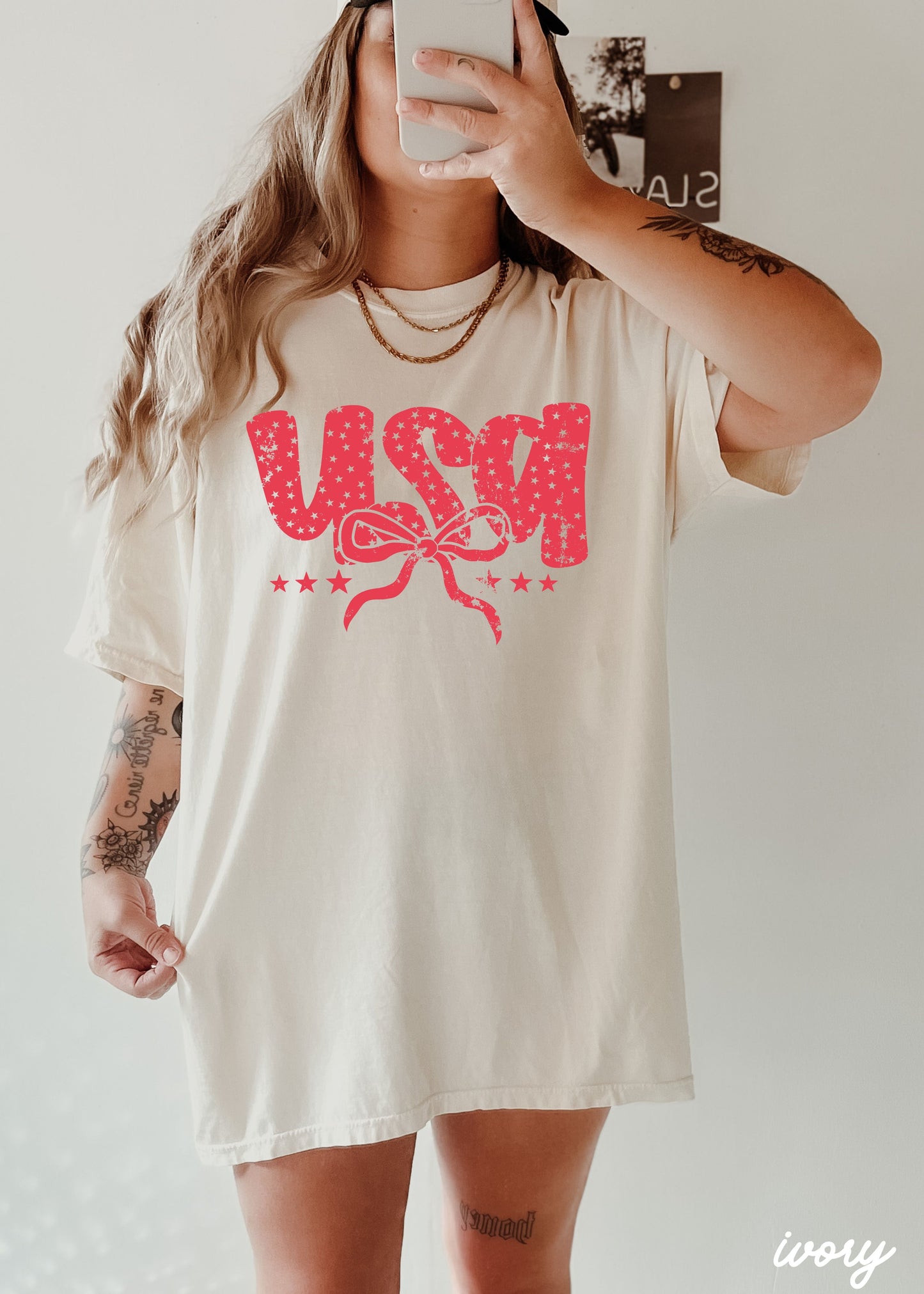 USA Bubble Coquette Tee, 10 Colors, Comfort Colors Screen Print