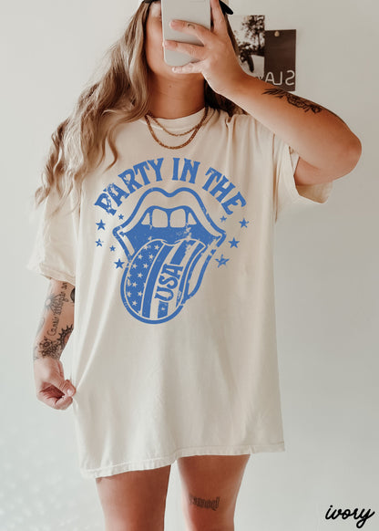 Party in the USA Tee, 6 Colors, Comfort Colors Screen Print