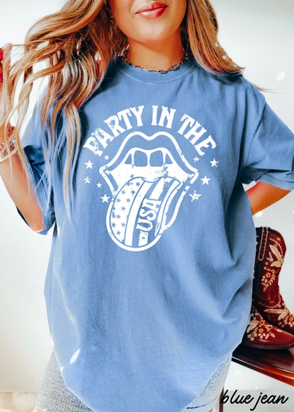 Party in the USA Tee, 6 Colors, Comfort Colors Screen Print