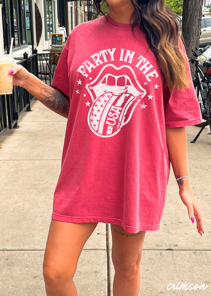 Party in the USA Tee, 6 Colors, Comfort Colors Screen Print