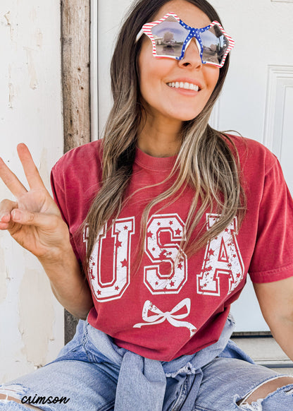 USA Star Coquette Tee, 12 Colors, Comfort Colors Screen Print