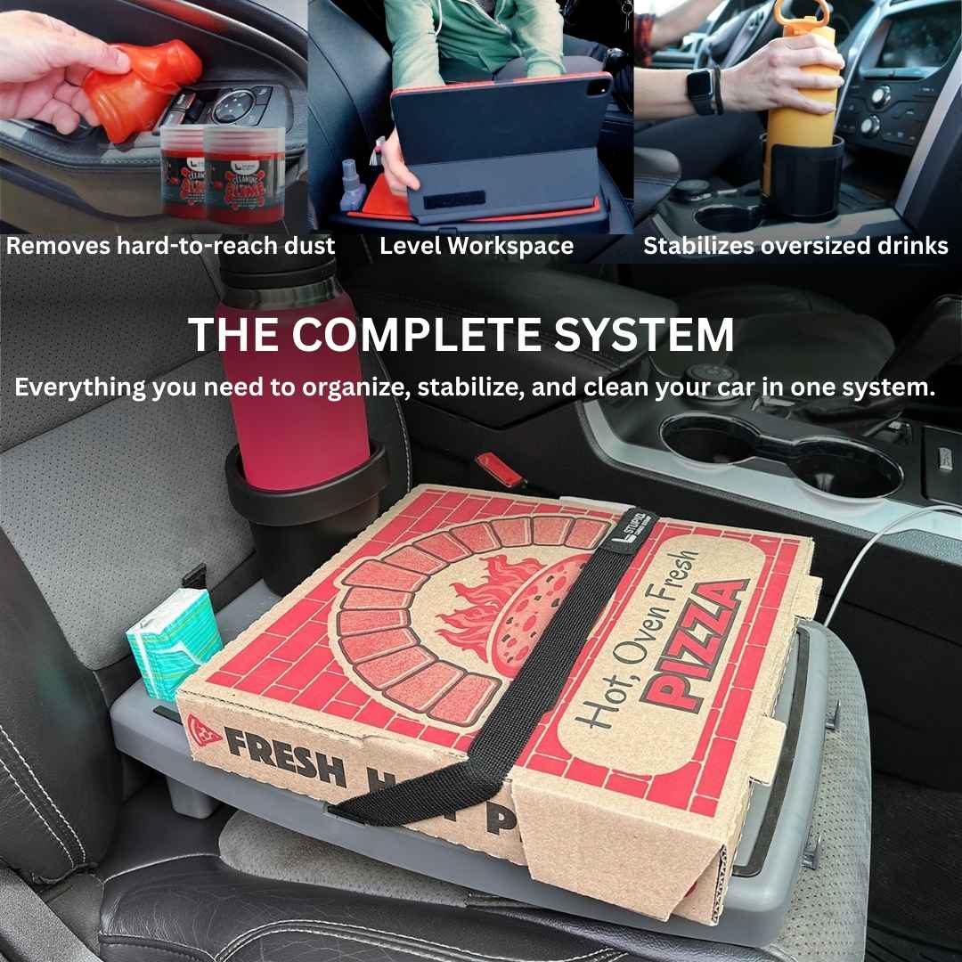 Stupid Car Tray Complete System, 7-Piece Car Organization Bundle