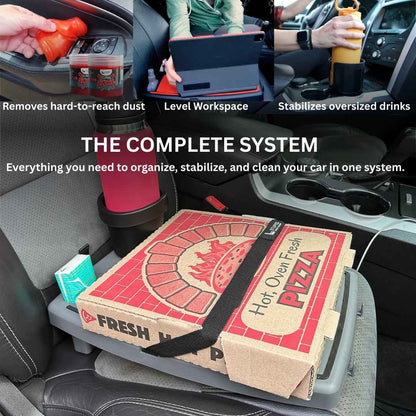 Stupid Car Tray Complete System, 7-Piece Car Organization Bundle