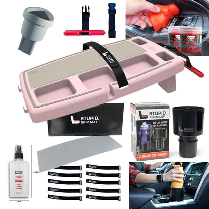Stupid Car Tray Complete System, 7-Piece Car Organization Bundle