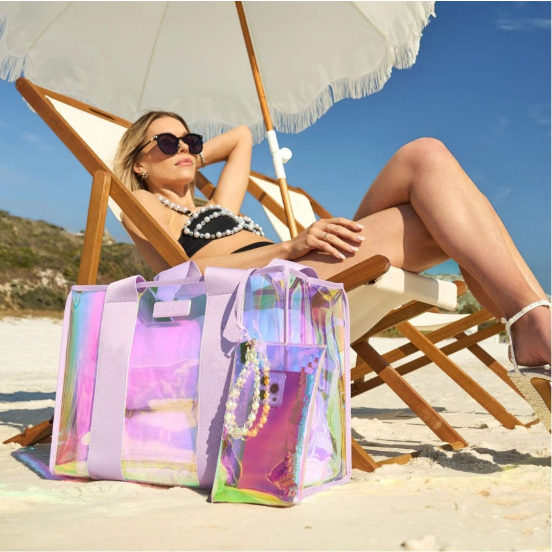 Transparent Waterproof Tote Bag, Large Capacity Clear Beach Bag