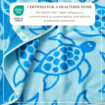 100% Cotton Velour Beach Towels 2-Pack - Maui Collection, 30" x 60"