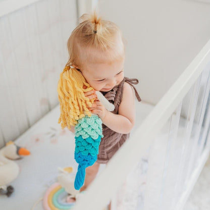Azalea the Mermaid Blonde Hand-Crocheted Organic Cotton Doll